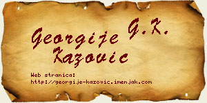 Georgije Kažović vizit kartica